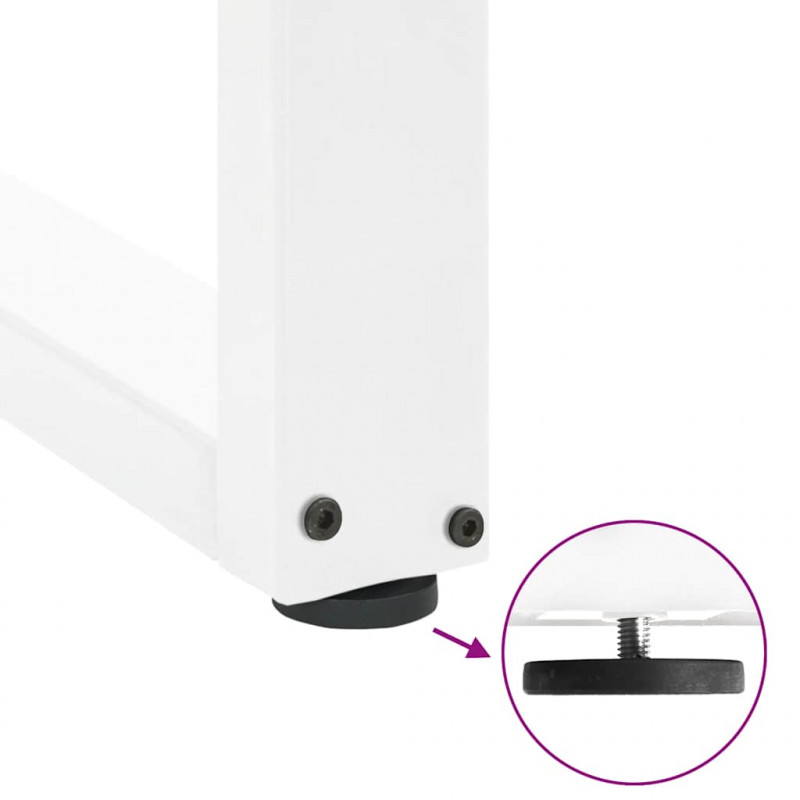 Nogi do stołu barowego w kształcie litery U 2 szt. Białe 40x(100-101) cm Stal