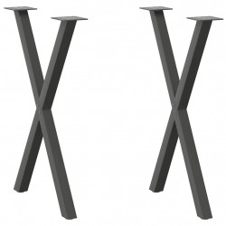 Nogi do stołu jadalnego w kształcie litery X 2 szt. Antracyt 50x(72-73) cm Stal