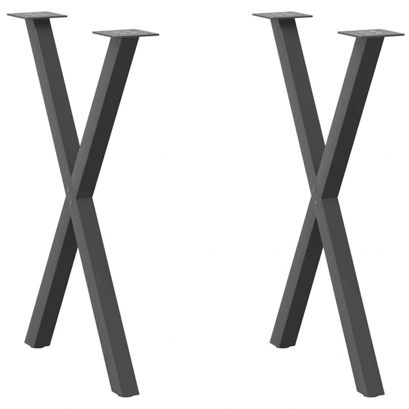 Nogi do stołu jadalnego w kształcie litery X 2 szt. Antracyt 50x(72-73) cm Stal