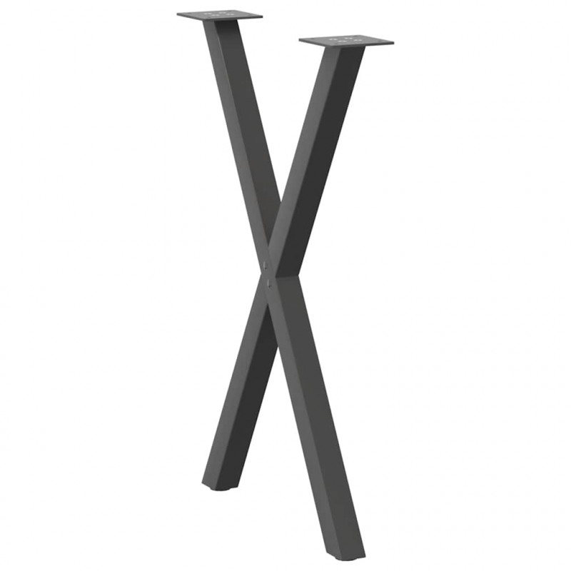 Nogi do stołu jadalnego w kształcie litery X 2 szt. Antracyt 50x(72-73) cm Stal
