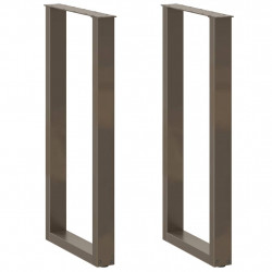 Nogi do stołu barowego w kształcie litery U 2 szt. Naturalna stal 40x(100-101) cm Stal