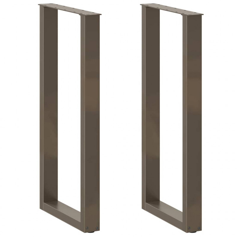 Nogi do stołu barowego w kształcie litery U 2 szt. Naturalna stal 40x(100-101) cm Stal