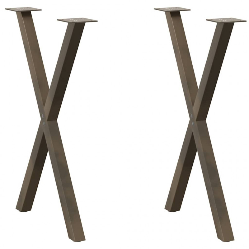 Nogi do stołu jadalnego w kształcie litery X 2 szt. Naturalna stal 50x(72-73) cm Stal