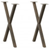 Nogi do stołu jadalnego w kształcie litery X 2 szt. Naturalna stal 50x(72-73) cm Stal