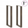 Nogi do stołu barowego w kształcie litery U 2 szt. Naturalna stal 40x(100-101) cm Stal