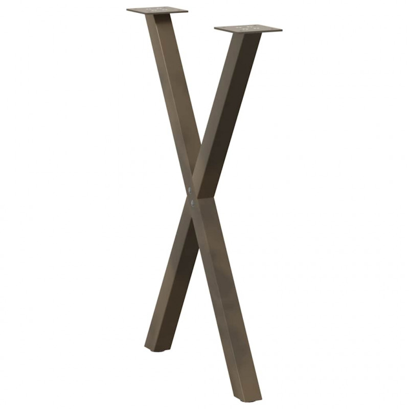 Nogi do stołu jadalnego w kształcie litery X 2 szt. Naturalna stal 50x(72-73) cm Stal