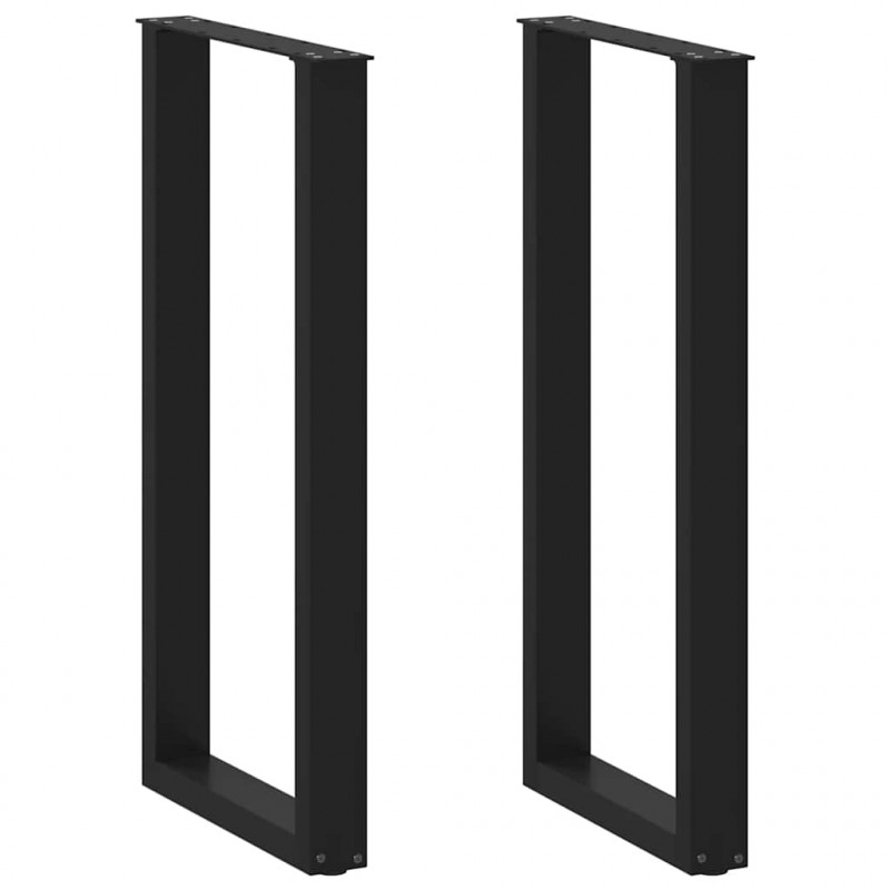 Nogi do stołu barowego w kształcie litery U 2 szt. Czarne 50x(100-101) cm Stal