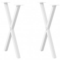 Nogi do stołu jadalnego w kształcie litery X 2 szt. Białe 57x(72-73) cm Stal
