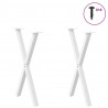 Nogi do stołu jadalnego w kształcie litery X 2 szt. Białe 57x(72-73) cm Stal