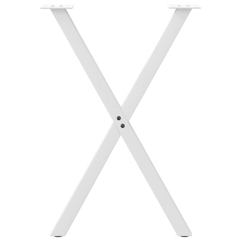 Nogi do stołu jadalnego w kształcie litery X 2 szt. Białe 57x(72-73) cm Stal