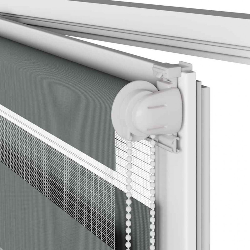 Roleta zebra, ciemnoszara, szerokość tkaniny 65,9 cm, poliester