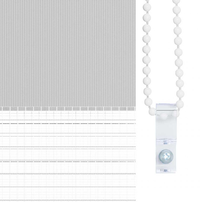 Roleta zebra, jasnoszara, szerokość tkaniny 40,9 cm, poliester
