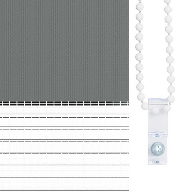Roleta zebra, ciemnoszara, szerokość tkaniny 65,9 cm, poliester