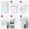 Roleta zebra, czarna, szerokość tkaniny 50,9 cm, poliester