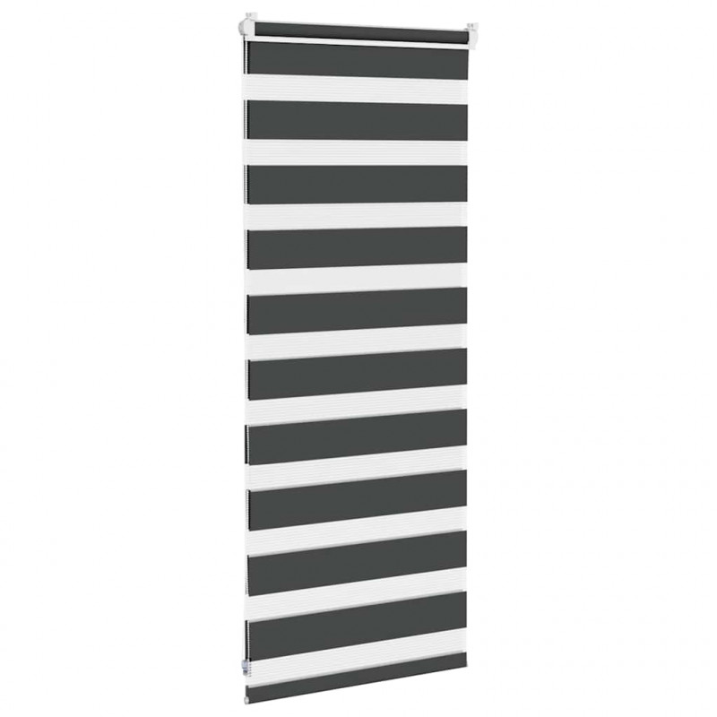 Roleta zebra, czarna, szerokość tkaniny 60,9 cm, poliester