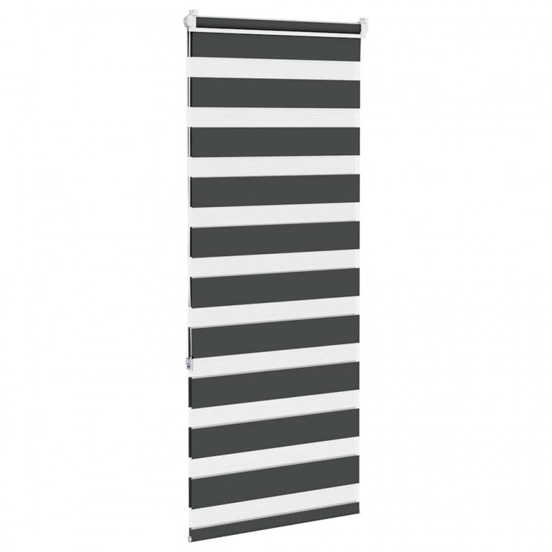 Roleta zebra, czarna, szerokość tkaniny 50,9 cm, poliester
