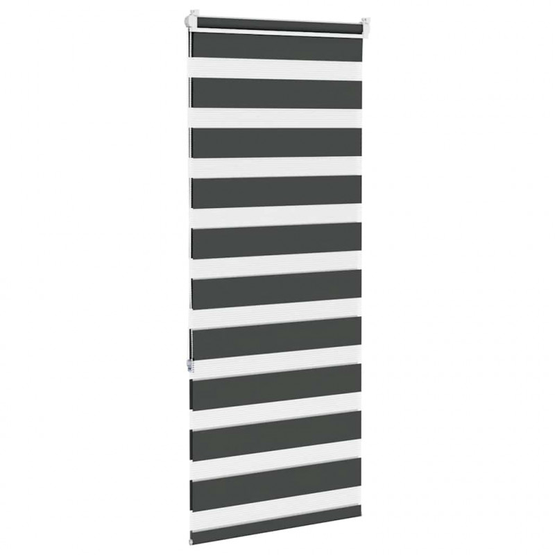 Roleta zebra, czarna, szerokość tkaniny 55,9 cm, poliester