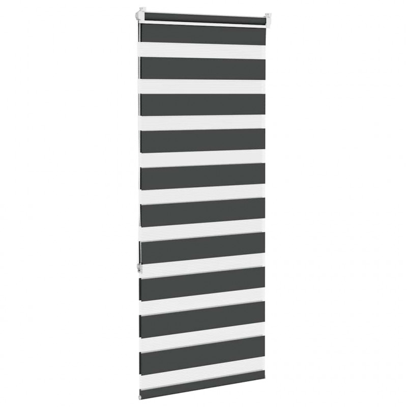 Roleta zebra, czarna, szerokość tkaniny 60,9 cm, poliester