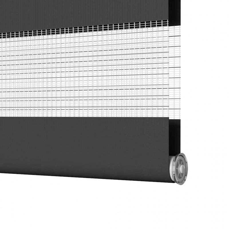 Roleta zebra, czarna, szerokość tkaniny 45,9 cm, poliester