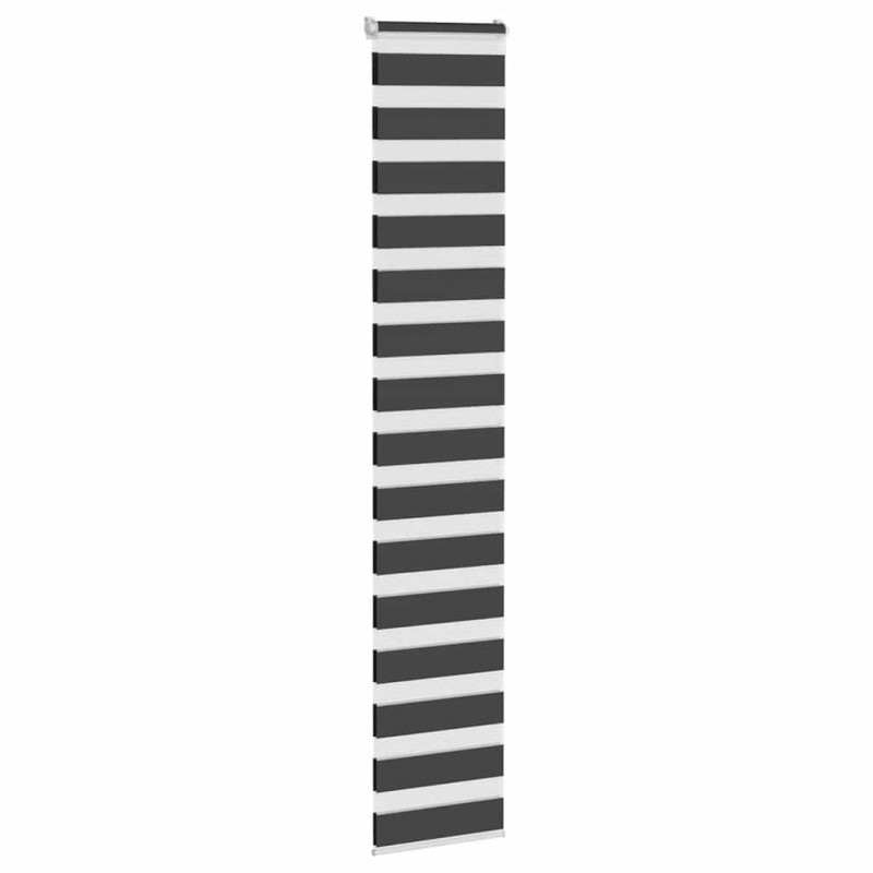Roleta zebra, czarna, szerokość tkaniny 40,9 cm, poliester