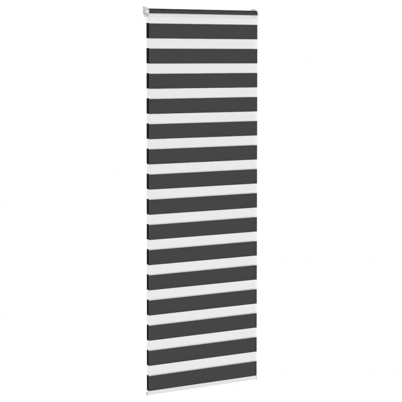 Roleta zebra, czarna, szerokość tkaniny 80,9 cm, poliester