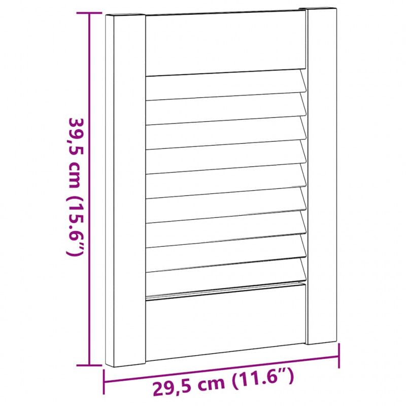 Drzwi szafkowe z żaluzją 39,5x29,5 cm lite drewno sosnowe
