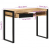 Biurko 100x50x75 cm lite drewno surowe mango