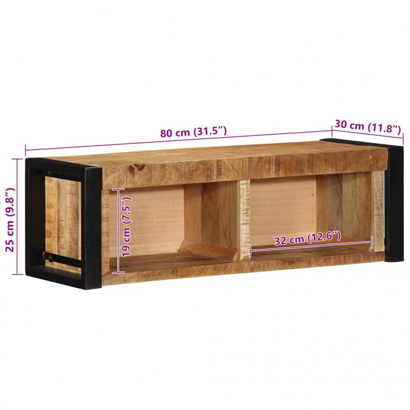 Szafka RTV 80x30x25 cm lite drewno surowe mango