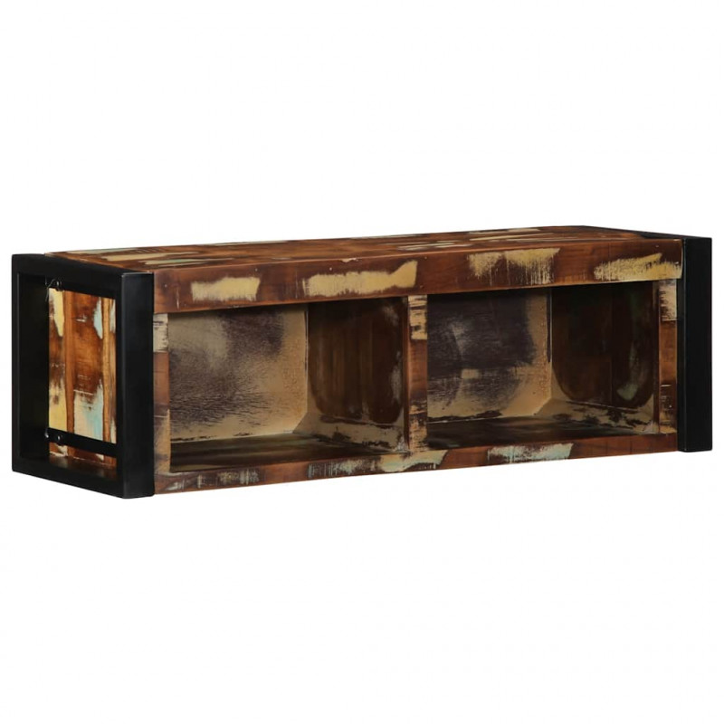 Szafka RTV wielokolorowa 80x30x25 cm lite drewno odzyskane