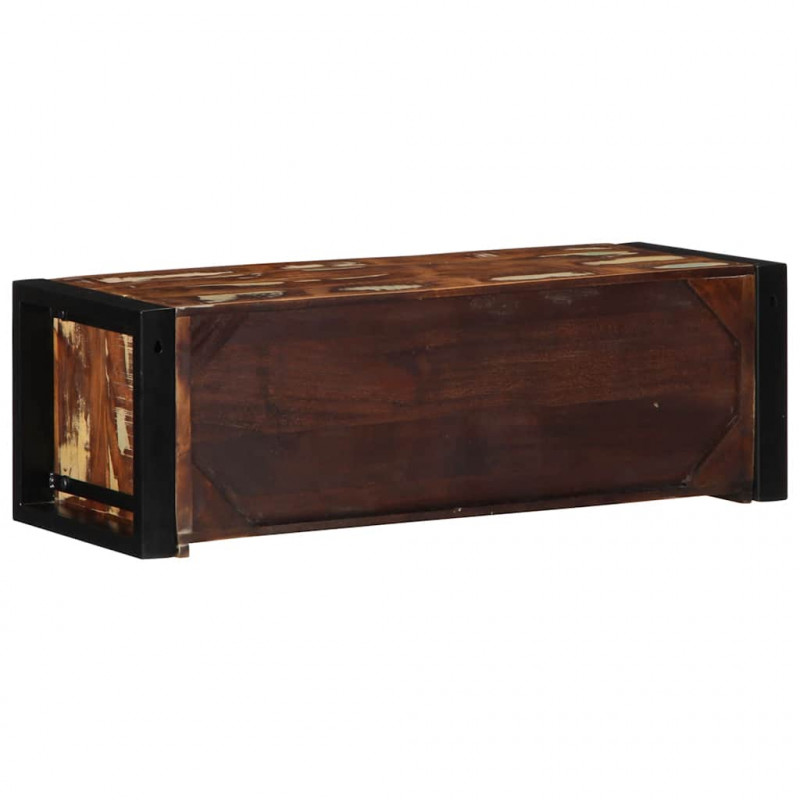 Szafka RTV wielokolorowa 80x30x25 cm lite drewno odzyskane