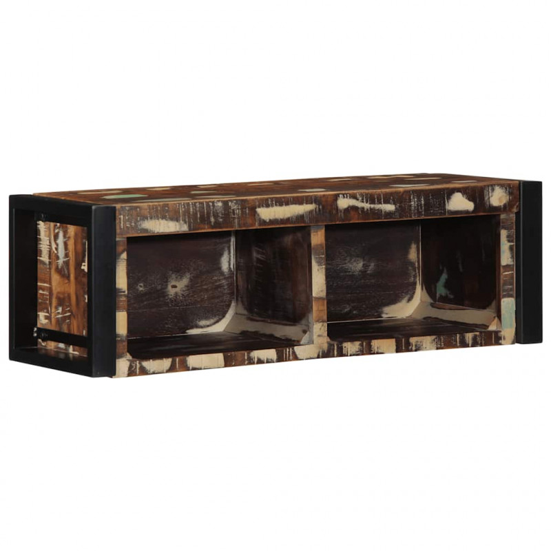Szafka RTV wielokolorowa 80x30x25 cm lite drewno odzyskane
