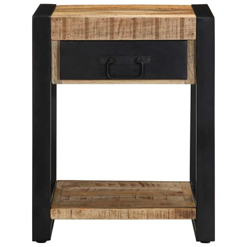 Stolik pomocniczy 40x40x50 cm lite drewno surowe mango