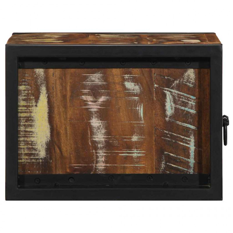 Szafka nocna wielokolorowa 40x35x25 cm lite drewno odzyskane