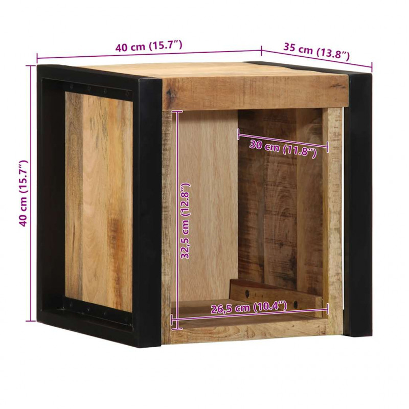 Szafki nocne 2 szt. 40x35x40 cm Drewno lite surowe Mango