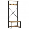 Wieszak na ubrania 80x40x190 cm lite drewno surowe mango