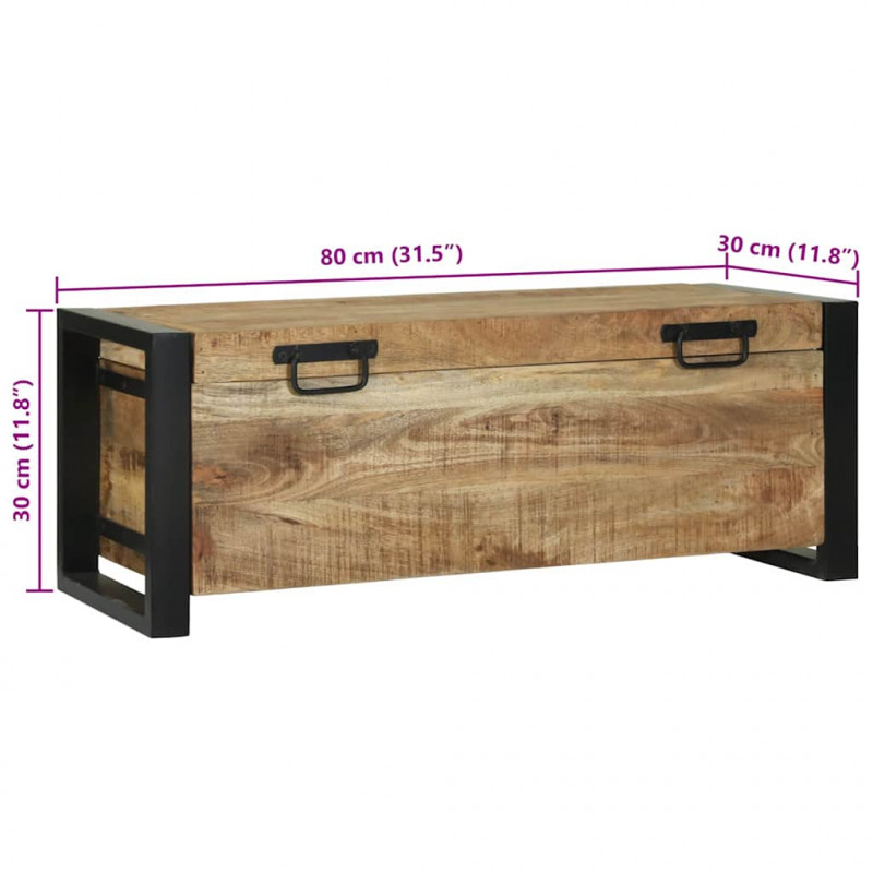 Skrzynie do przechowywania 80 x 30 x 30 cm Lite drewno mango