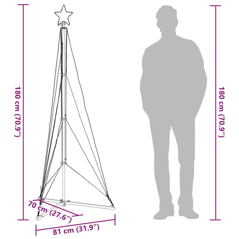 Lampki choinkowe, 363 zimnych białych LED, 182 cm