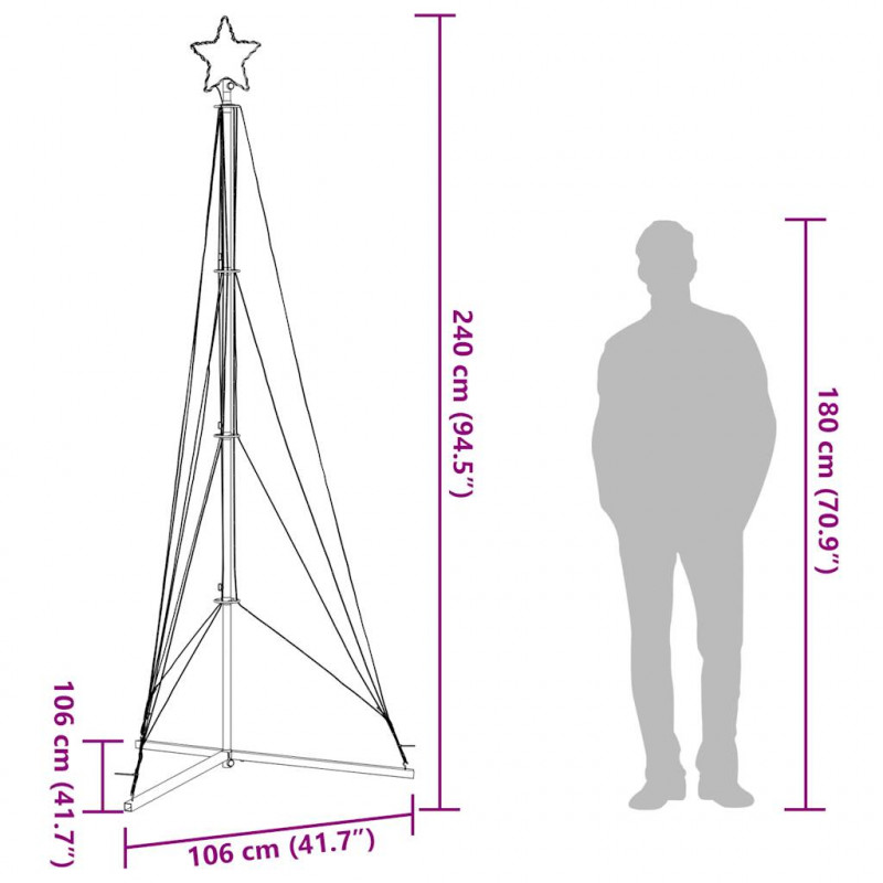 Lampki choinkowe, 483 ciepłych białych LED, 240 cm