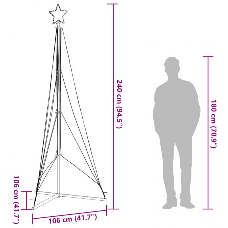 Lampki choinkowe, 483 zimnych białych LED, 240 cm