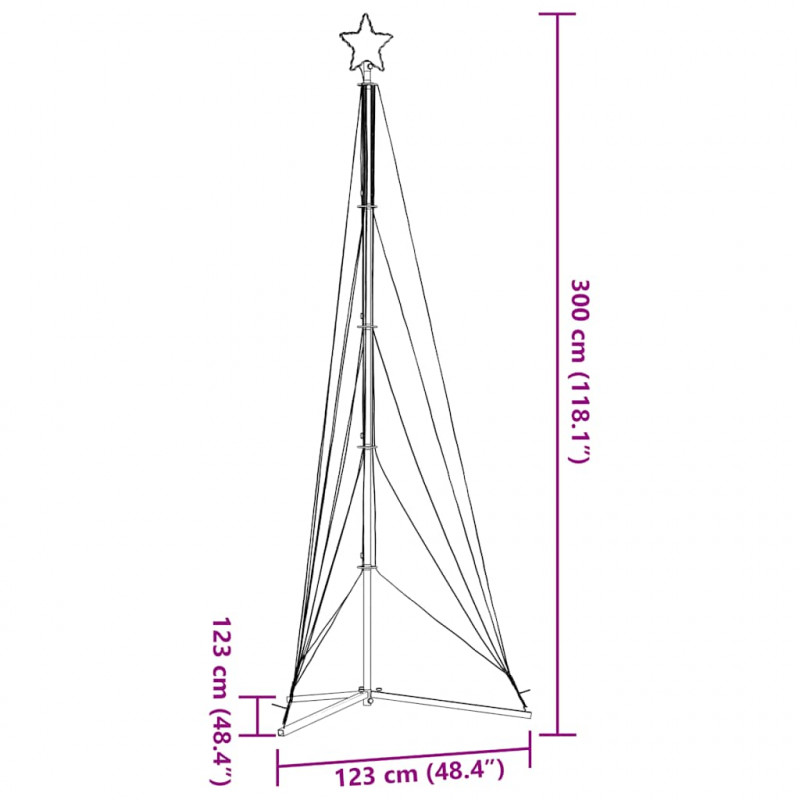 Lampki choinkowe, 525 kolorowych LED, 302 cm