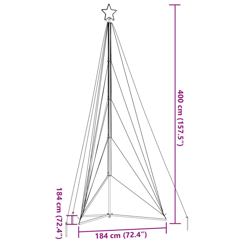 Lampki choinkowe, 615 ciepłych białych LED, 404,5 cm