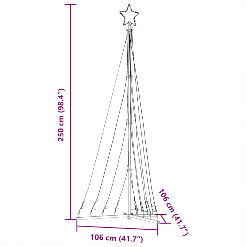 Lampki choinkowe, 447 ciepłych białych LED, 249 cm