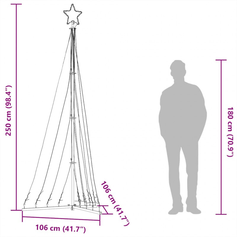 Lampki choinkowe, 447 ciepłych białych LED, 249 cm