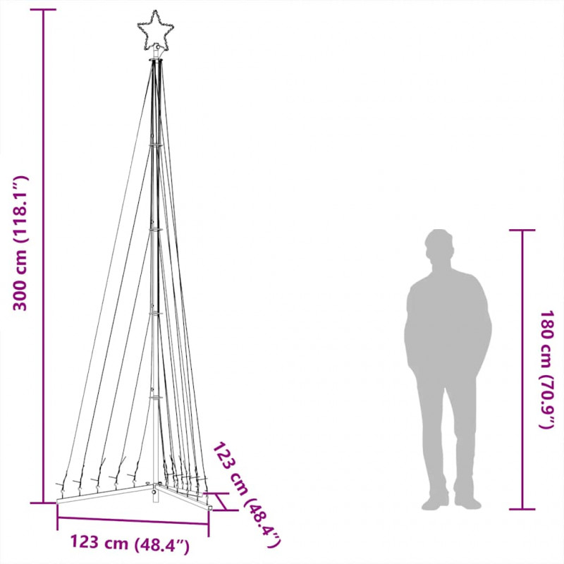 Lampki choinkowe, 495 niebieskich LED, 300,5 cm