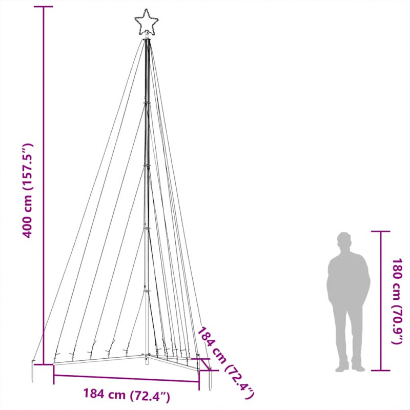 Lampki choinkowe, 570 zimnych białych LED, 399 cm