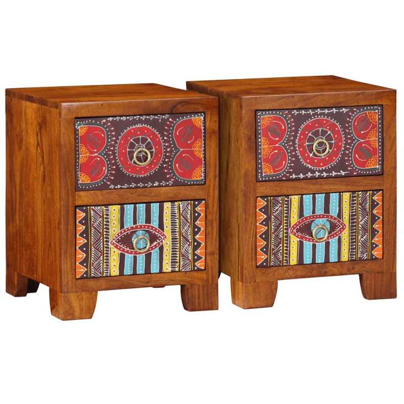 Szafka nocna 2 szt. 35x35x45 cm Drewno lite Akacja