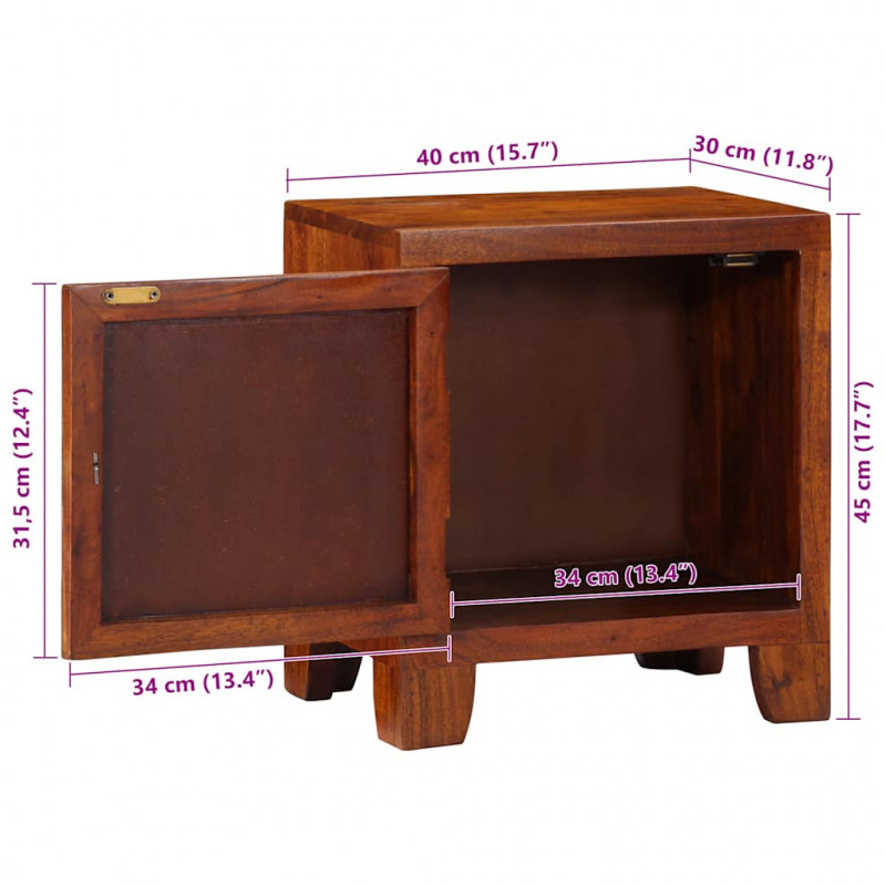 Szafka nocna 40x30x45 cm Drewno lite Akacja