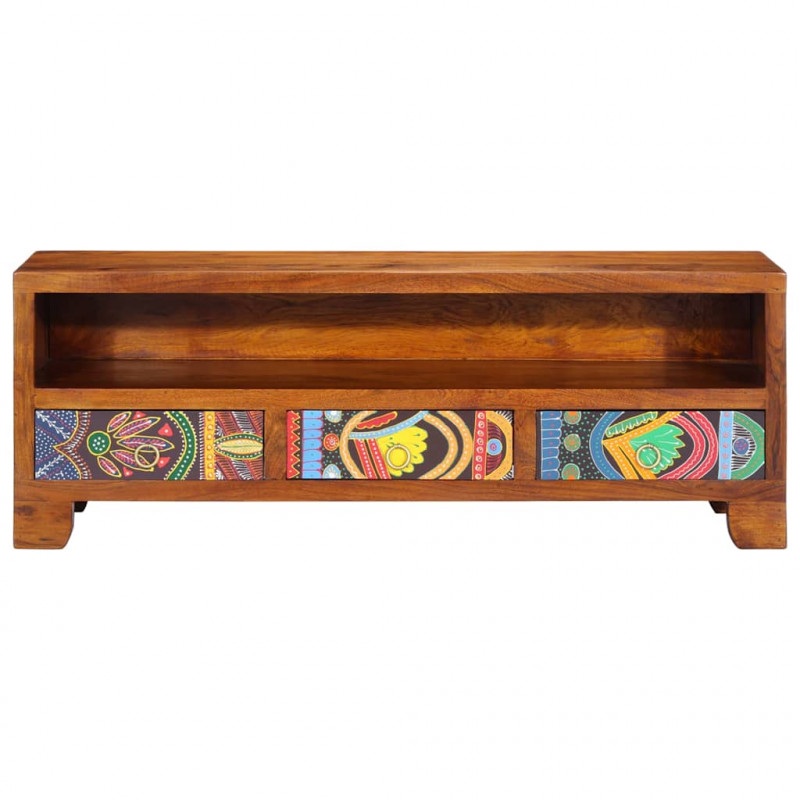Szafka RTV wielokolorowa 110x30x40 lite drewno akacjowe