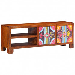 Szafka RTV wielokolorowa 110x30x40 lite drewno akacjowe
