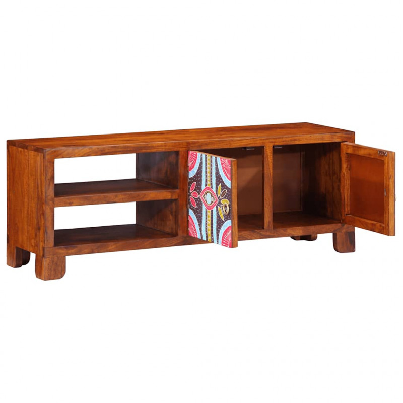 Szafka RTV wielokolorowa 110x30x40 lite drewno akacjowe